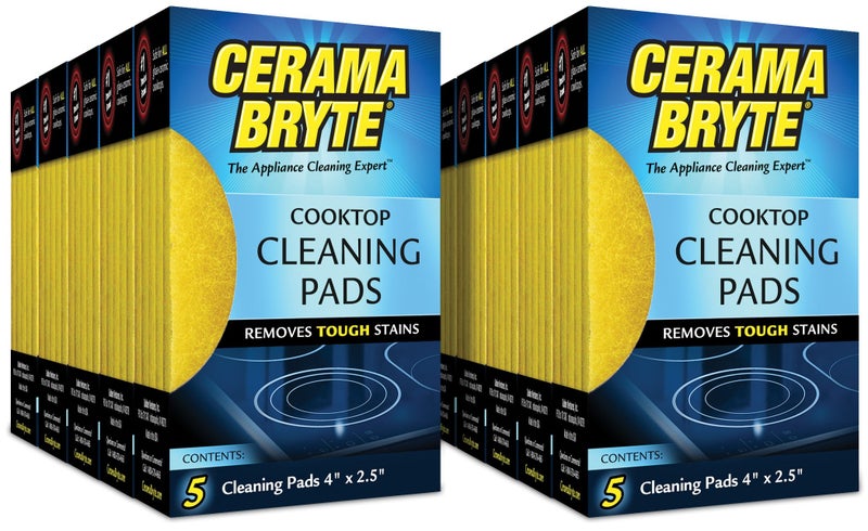 Cerama Bryte 10 x 5 Pack Cleaning Pads Cooktop and Stove Top Cleaner for Glass - Ceramic Surfaces, 50 Count - Image 1